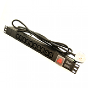 10 Way Horizontal IEC PDU with UK Plug